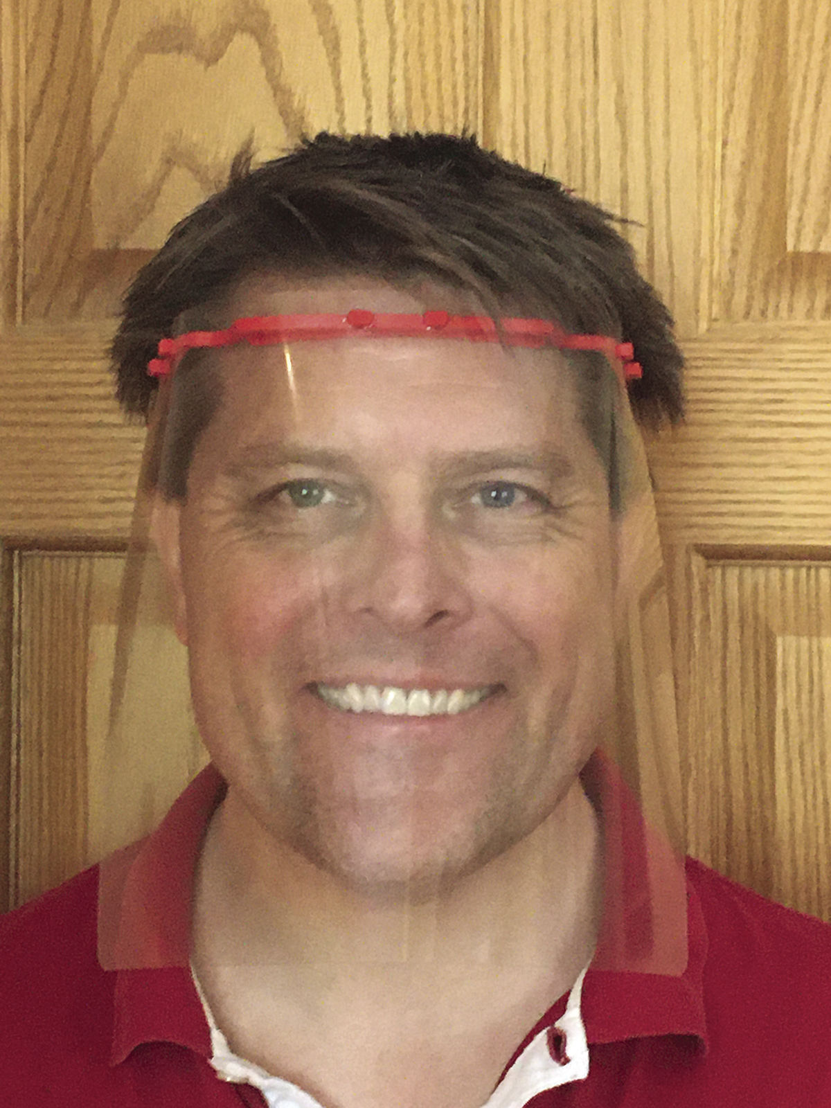 Paul Bakken, face shield